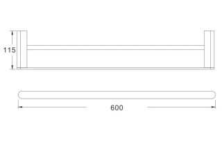 Полотенцедержатель Rose RG1727T 60см пепельный